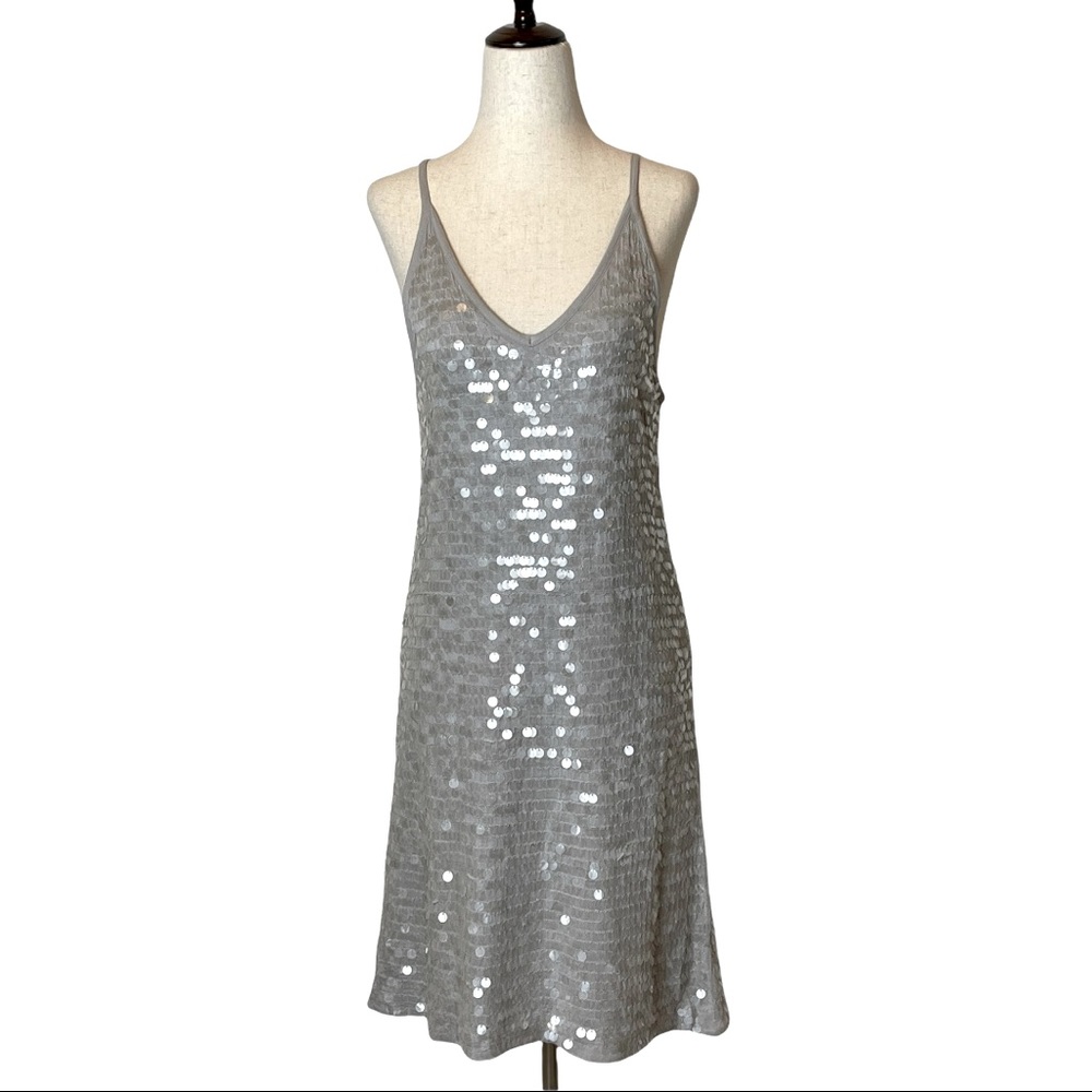 Club Monaco Silver Sequin Mini Dress - Picture 3 of 11